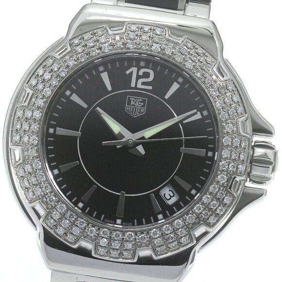 TAG HEUER Formula 1 Diamond Bezel black Dial Quartz Ladies Watch - Picture 1 of 6